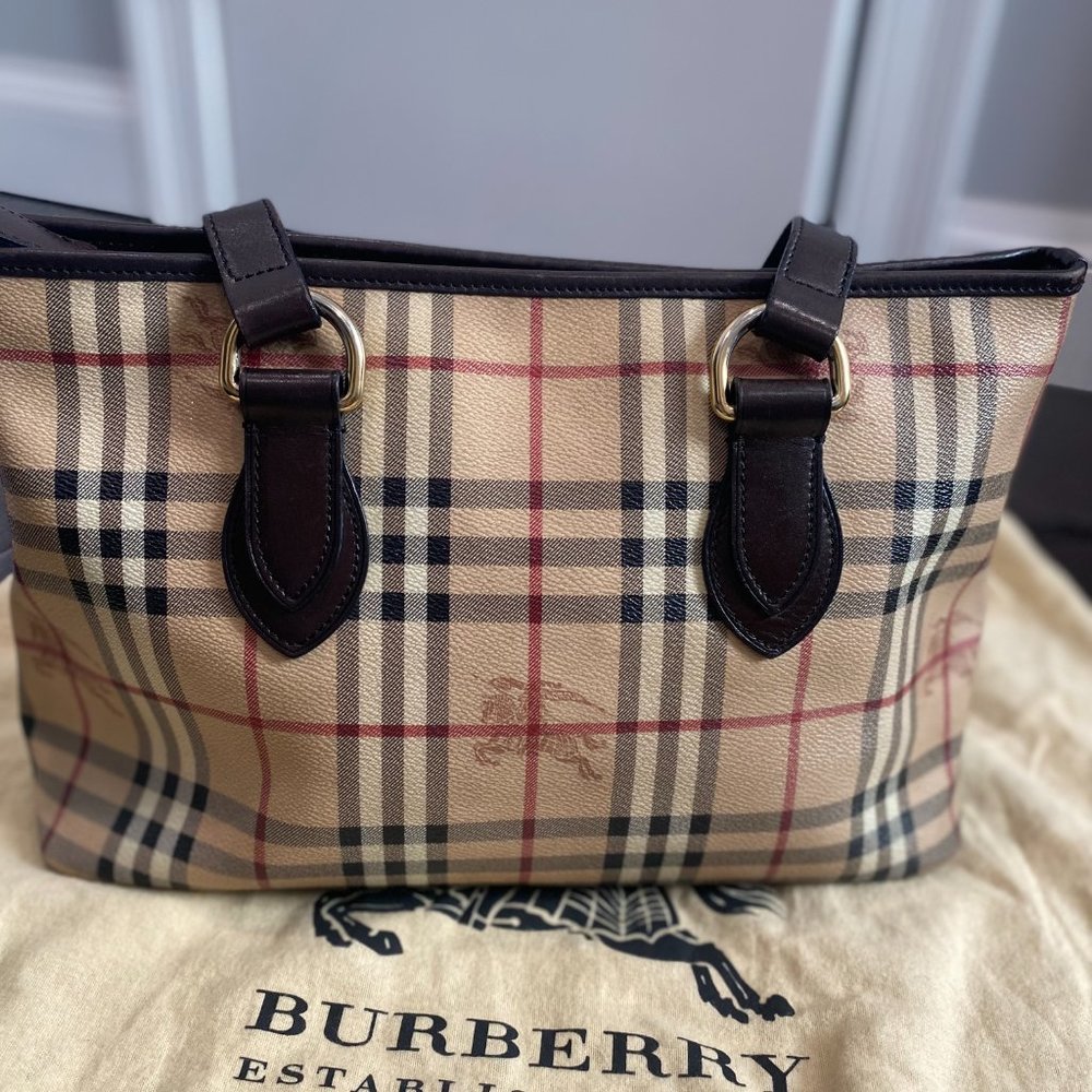 BURBERRY Haymarket Check Tote